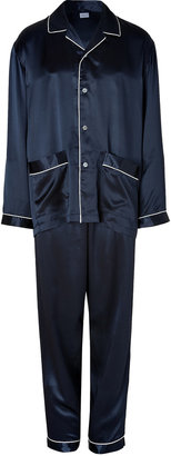 Zimmerli Silk Pajamas in Navy