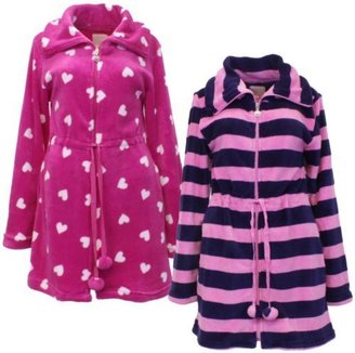 Ladies Forever Dreaming Super Soft Fleece Mini Robe Dressing Gown Zip Up Tunic