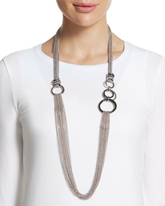 Chico's Lainie Long Silver Chain Necklace