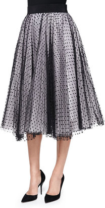 Milly Pleated Dot Tulle Skirt