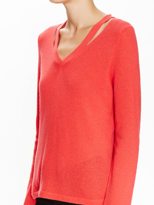 Cashmere Cut Out V-Neck Sweater