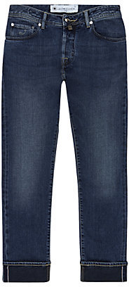 Jacob Cohen Slim Leg Brown Badge Jeans