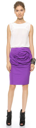 Vera Wang Collection Pencil Skirt with Obi Detail
