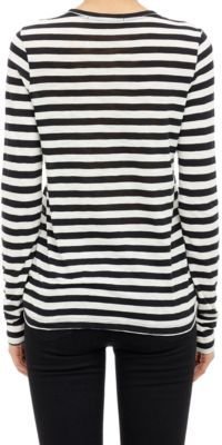 Proenza Schouler Women's Stripe Slub Jersey T-shirt-BLACK