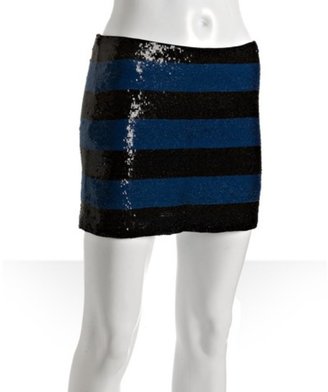Haute Hippie blue stripe sequin silk mini skirt