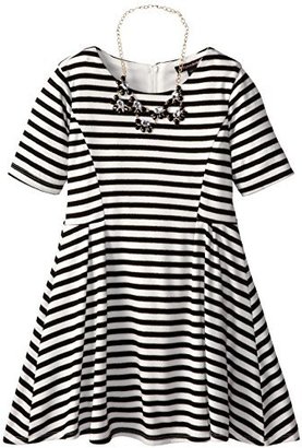 My Michelle Big Girls' Striped Dress with Necklace