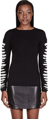 McQ Black Slashed Knit Sweater