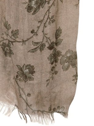 John Varvatos Flower Print Modal & Linen Scarf
