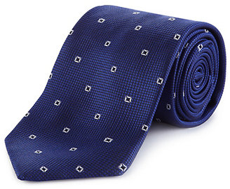 Marks and Spencer M&s Collection Pure Silk Spotted Tie with Stain Resistance