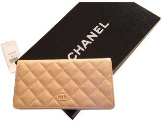 Chanel Beige Leather Wallet