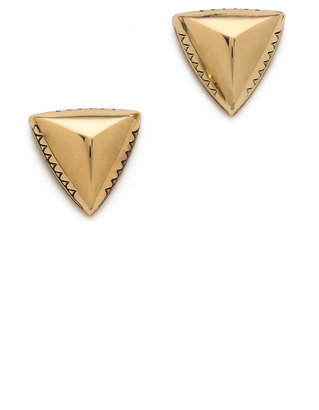 House Of Harlow Engraved Faceted Pyramid Stud Earrings