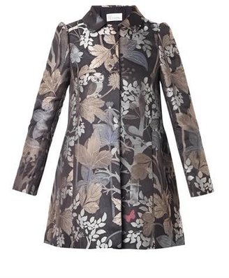 RED Valentino Floral and owl-jacquard coat