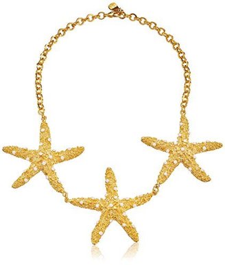 Yochi White Starfish Trio Necklace, 16''