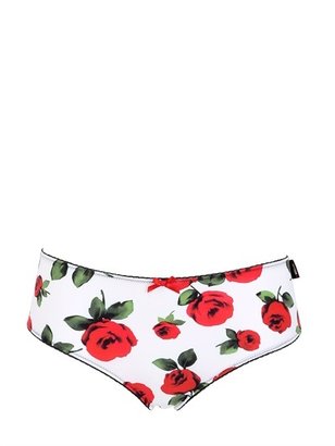 Moschino Rose Printed Microfiber Hipster Brief