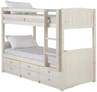 Kidspace Georgie Solid Pine Bunk Bed Frame with Storage and Guest Bed