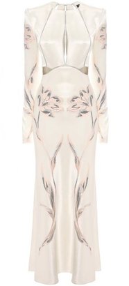 Alexander McQueen Tulip Jacquard Slash A-Line Dress