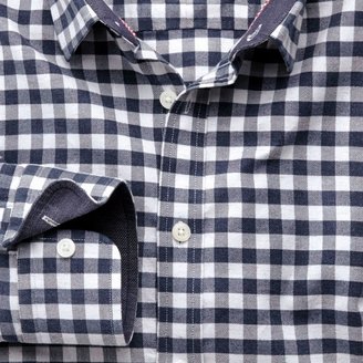 Charles Tyrwhitt Navy gingham heather classic fit shirt