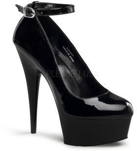 Pleaser USA Delight-686 Womens Sexy Platform Black Patent High Heels Pumps Shoes