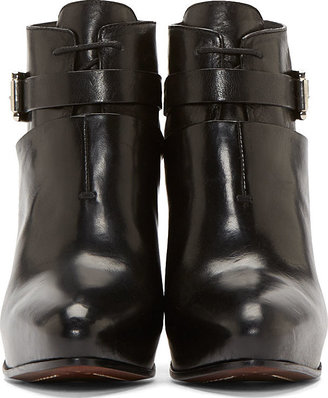 CNC Costume National Black Leather Nappone Ankle Boots