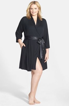 Midnight by Carole Hochman Satin Trim Robe (Plus Size) (Nordstrom Online Exclusive)
