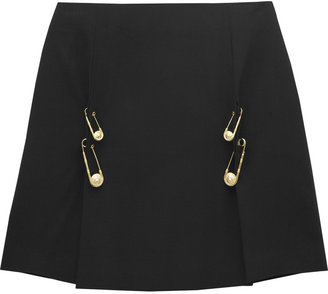 Versus Safety pin-embellished crepe mini skirt