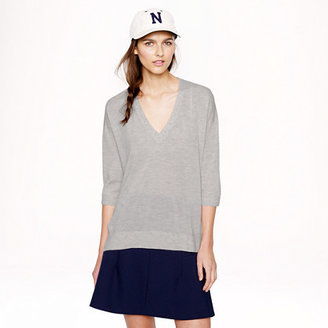 J.Crew Collection featherweight cashmere drape-sleeve v-neck sweater