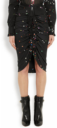 Givenchy Confetti-print black jersey skirt