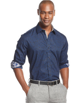 Tasso Elba Warton Long-Sleeve Paisley Shirt