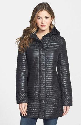DKNY 'Quinn' Hooded Quilted Coat (Regular & Petite)