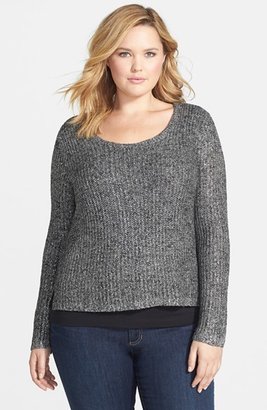 Eileen Fisher 'Karma' Shimmer Knit Top (Plus Size)
