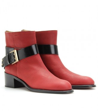 Chloé BELTED LEATHER ANKLE BOOTS