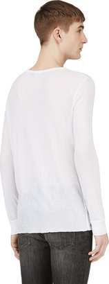BLK DNM White Semi-Sheer Long Sleeve T-Shirt