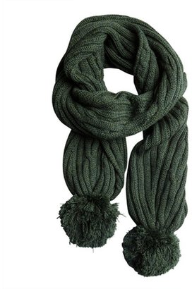 Diane von Furstenberg green wool 'Elyse' cable knit scarf