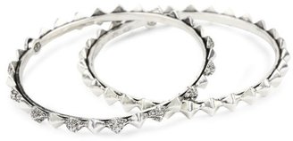 House Of Harlow Silver-Plated Spike Stack Bangle Bracelet Set