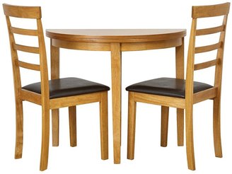 George Shultz Half Moon Dining Table and 2 Chairs