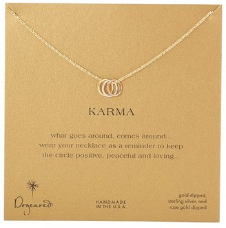 Dogeared Triple Karma Ring Sparkle Chain Necklace Necklace