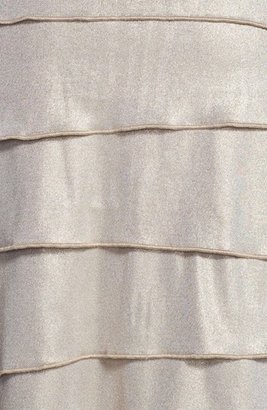 Laundry by Shelli Segal Tiered Skirt Metallic Blouson Dress