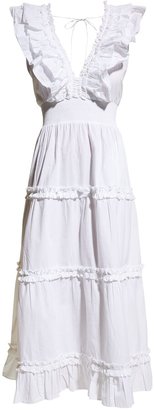 Love the Label V-Neck Ruffle Tiered Midi Dress
