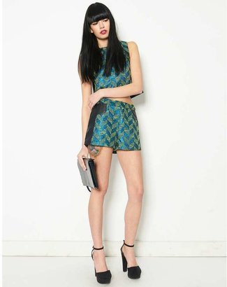 Red or Dead Metallic Tweed Co-Ord Shorts