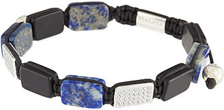 Lapis Nialaya Blue silver onyx flat bracelet - for Men