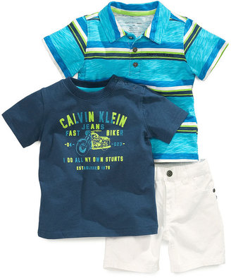 Calvin Klein Baby Boys' 3-Piece Polo, Tee & Shorts Set