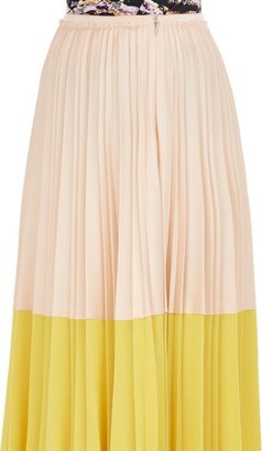 Cédric Charlier Accordian-Pleat Skirt-Yellow