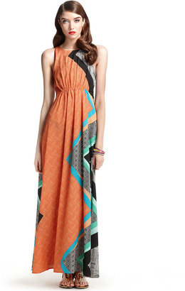 Bar III Dress, Sleeveless Scoop-Neck Geometric Maxi