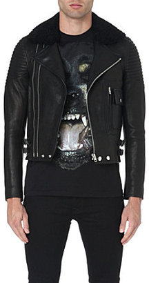 Givenchy Shearling-collar biker jacket - for Men