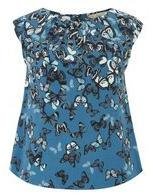 Dorothy Perkins Womens Billie & Blossom Petite Teal butterfly button back top- Teal