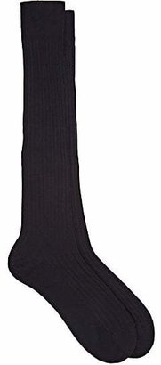 Barneys New York Men's Rib-Knit Cotton-Blend Knee Socks - Navy