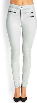 Forever 21 Zippered Midrise Skinny Jeans