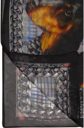 Givenchy Dobermann printed silk-chiffon scarf