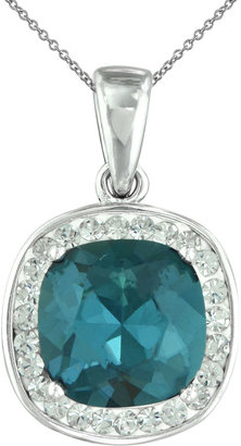 JCPenney CRYSTAL CARDED JEWELRY Blue & Clear Crystal Square Pendant