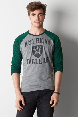 American Eagle Outfitters Grey Signature Long Sleeve Graphic T-Shirt